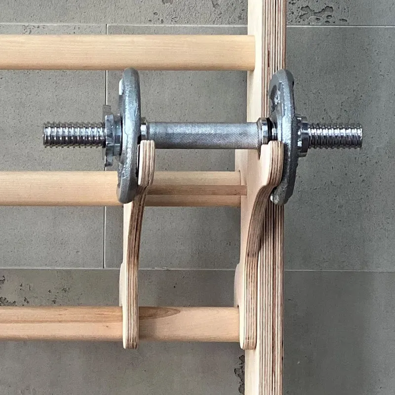 Heimholz Hantelhalter für Sprossenwand