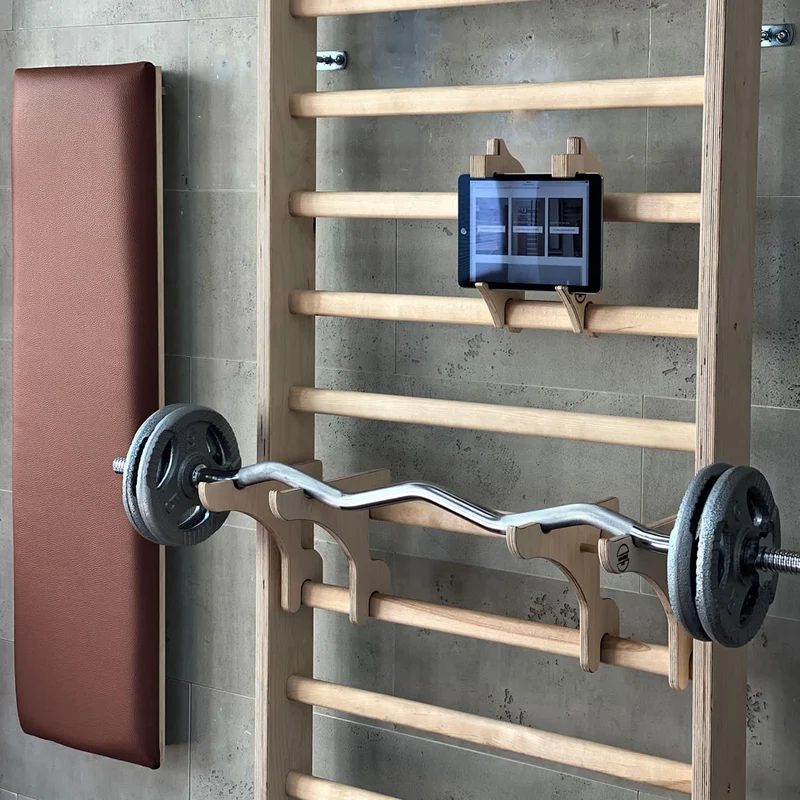 Heimholz Hantelhalter für Sprossenwand