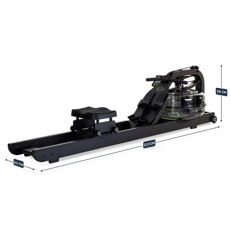 Fluid Rower Rudergerät Apollo Plus Black inkl. Pulsempfänger + Brustgurt