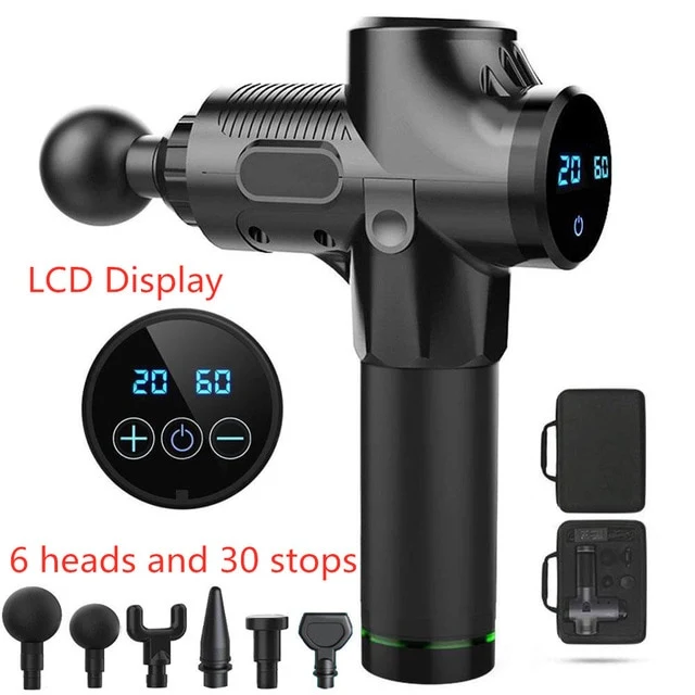 LED Massage Gun Cordless Rechargeable Muscle Stimulator Deep Tissue Massager Body Relaxation Slimming Shaping Pain Relief