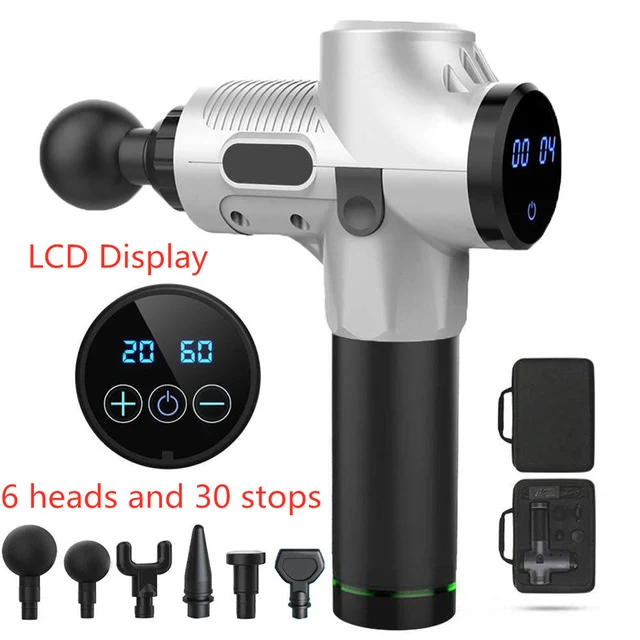 LED Massage Gun Cordless Rechargeable Muscle Stimulator Deep Tissue Massager Body Relaxation Slimming Shaping Pain Relief