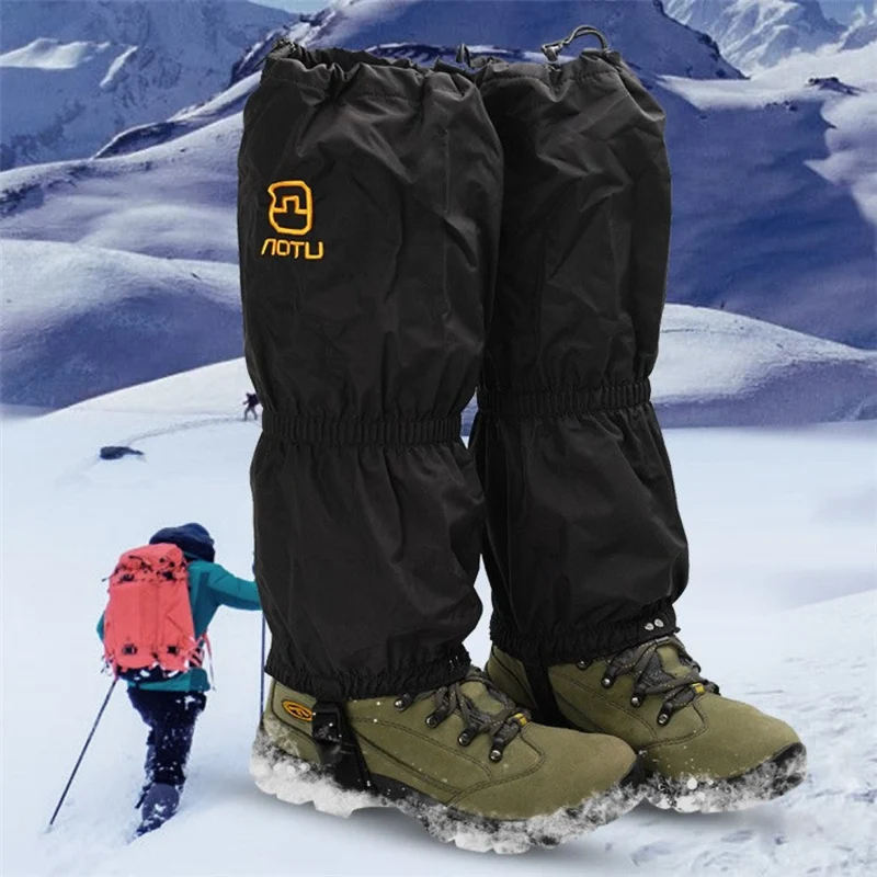 Wasserdichte Gamaschen 1 Paar aus 210D Oxford-Polyester mit oder ohne Fleece-Innenfutter, Beinschutz für Wandern, Skifahren und Outdoor
