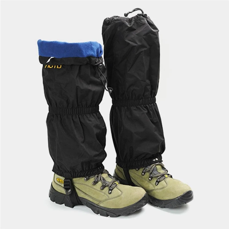 Wasserdichte Gamaschen 1 Paar aus 210D Oxford-Polyester mit oder ohne Fleece-Innenfutter, Beinschutz für Wandern, Skifahren und Outdoor