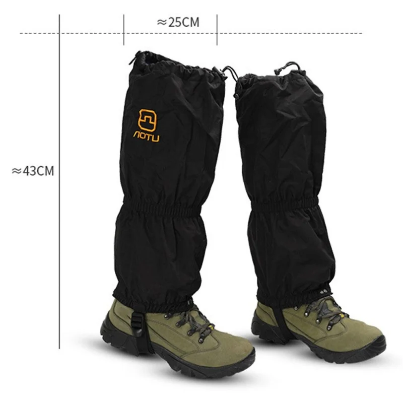 Wasserdichte Gamaschen 1 Paar aus 210D Oxford-Polyester mit oder ohne Fleece-Innenfutter, Beinschutz für Wandern, Skifahren und Outdoor