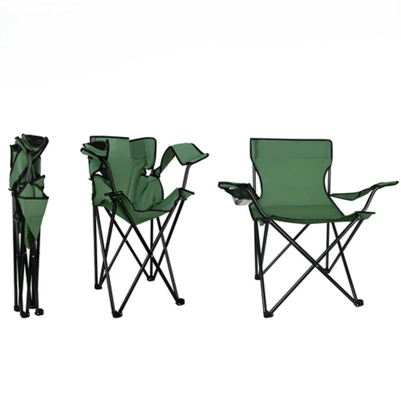 Campingstuhl mit Getränkehalterung Klappstuhl Schwarz, Grün oder Grau