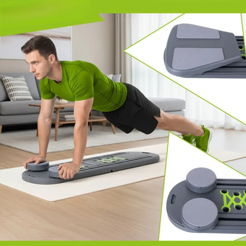 Pilates Board, multifunktional einsetzbar, mit Resistanceband und Liegestützgriffe