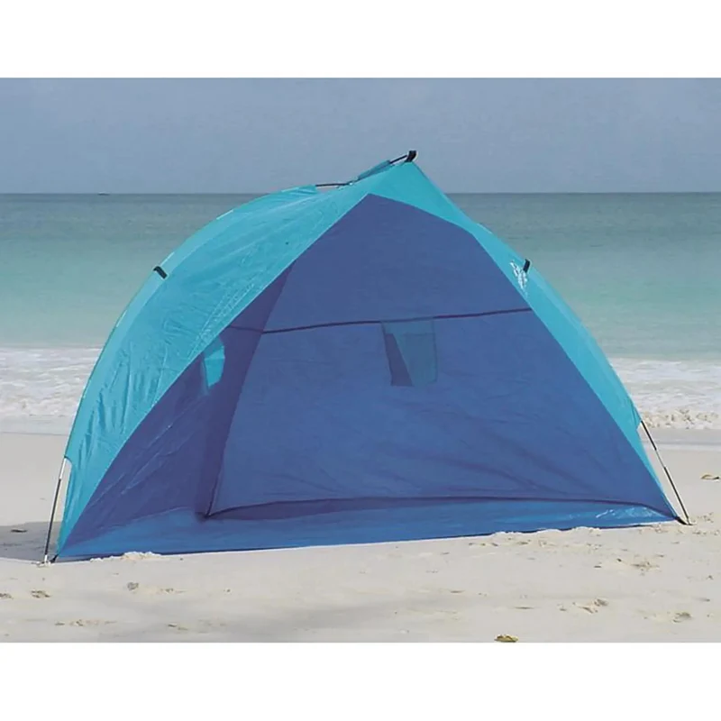 Reise-Strandmuschel, UV-Schutz, Spannleine, Extra kompakt, für Camping, Festival, Angeln