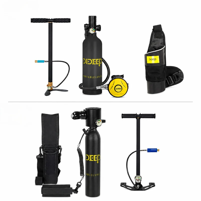 Premium Tauchflasche mit Pumpe 0,5 oder 1L, Tauch Zubehör