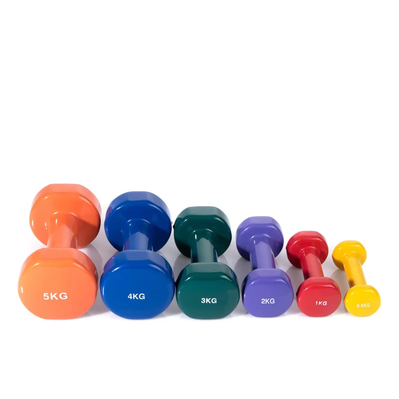 Gymnastikhanteln, 1 Paar Kurzhantel Gewichtsstufen 0,5-5 Kg, Kunststoffummantelt
