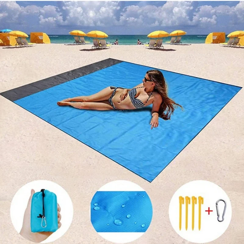 Strandmatte 140 x 200 cm oder 200 x 210 cm – Picknickdecke kompakt, ultraleicht & wasserdicht