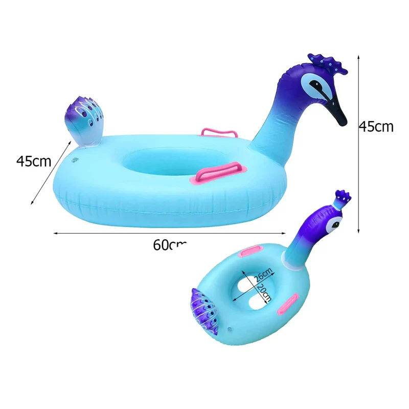 Pfau Kinder Schwimmring, Poolspaß 1-3 Jahre, 60 x 45 cm
