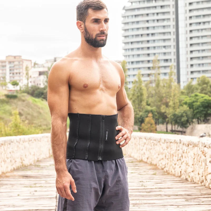 Sportmieder mit Sauna-Effekt, Bauchweggürtel 3-lagig und 5-fach verstellbar