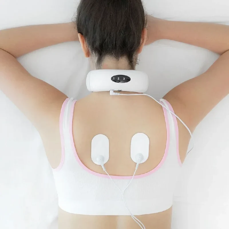 Nacken- und Rückenmassagegerät elektromagnetisch, EMS Tiefenentspannung durch Impulstechnik