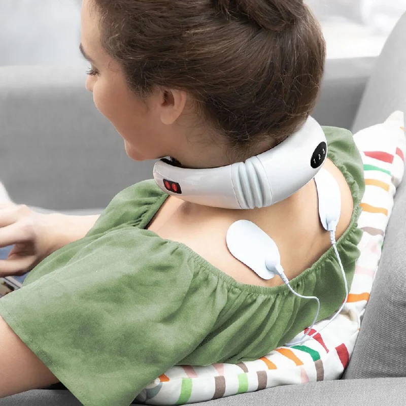 Nacken- und Rückenmassagegerät elektromagnetisch, EMS Tiefenentspannung durch Impulstechnik