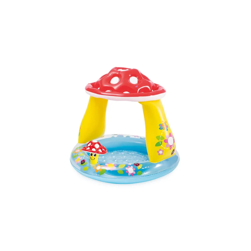 Baby Pool Mushroom mit Sonnenschutz & weichem Boden, 102×89 cm