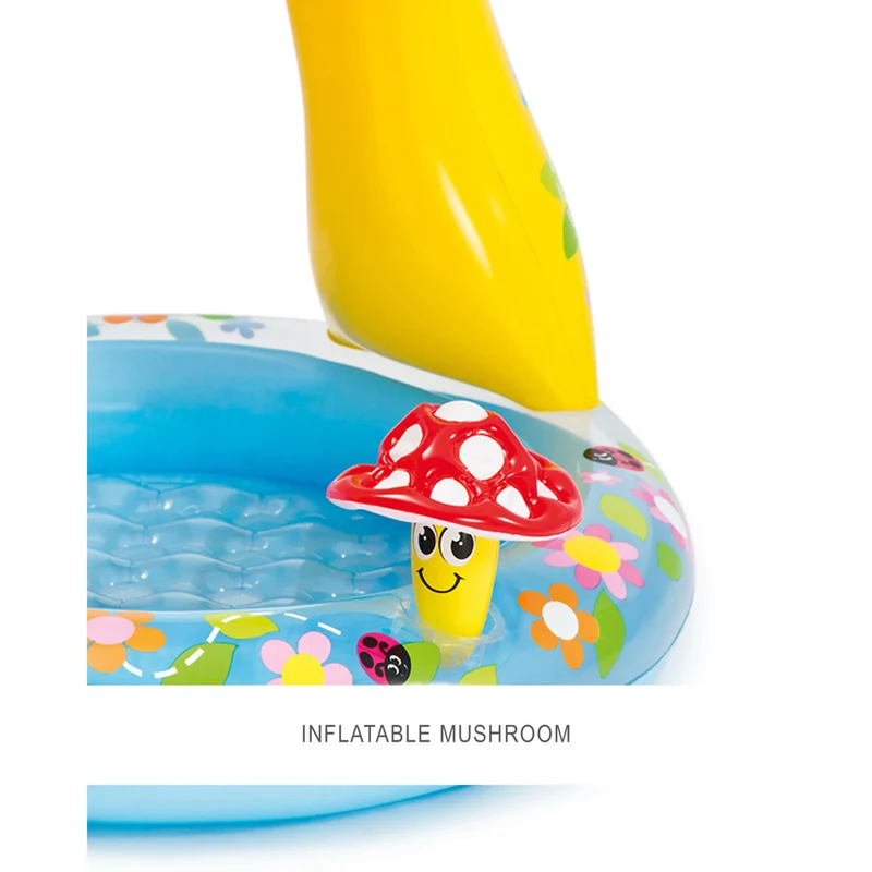 Baby Pool Mushroom mit Sonnenschutz & weichem Boden, 102×89 cm