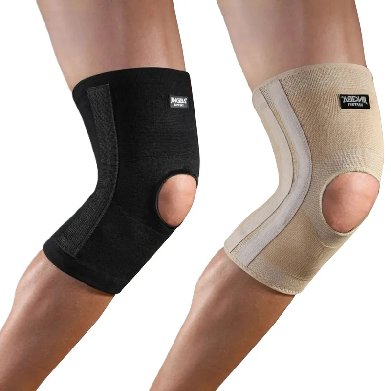 Kniebandage Nylon mit Kompression, Sportlicher Knieschutz für Training und Alltag, rutschfest und atmungsaktiv, offener Patellabereich