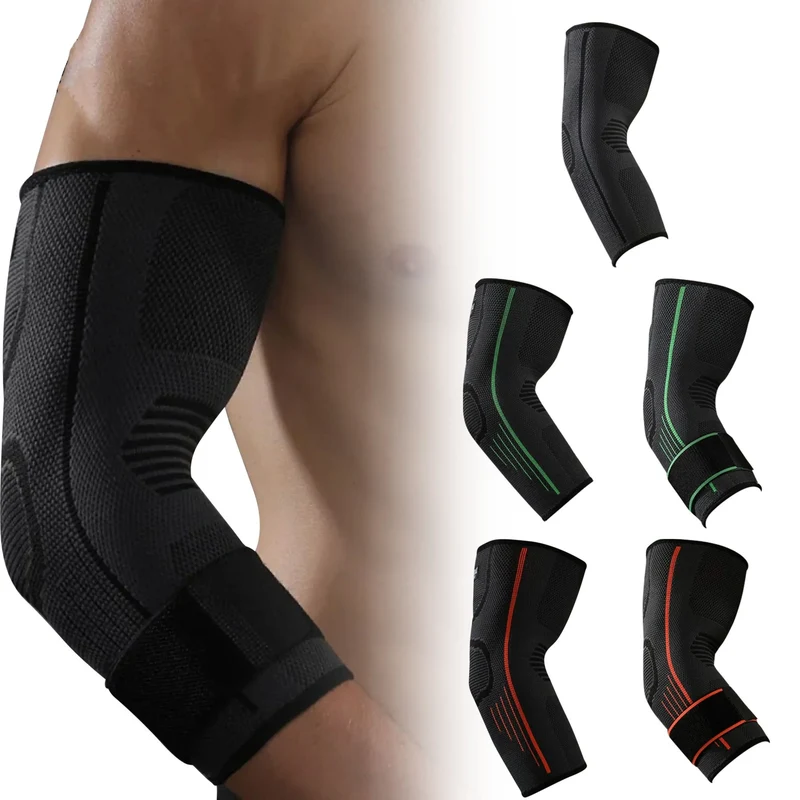 Ellenbogenbandage Kompression, atmungsaktive Sportbandage für Training und Alltag, mit oder ohne Extra-Kompressionsband
