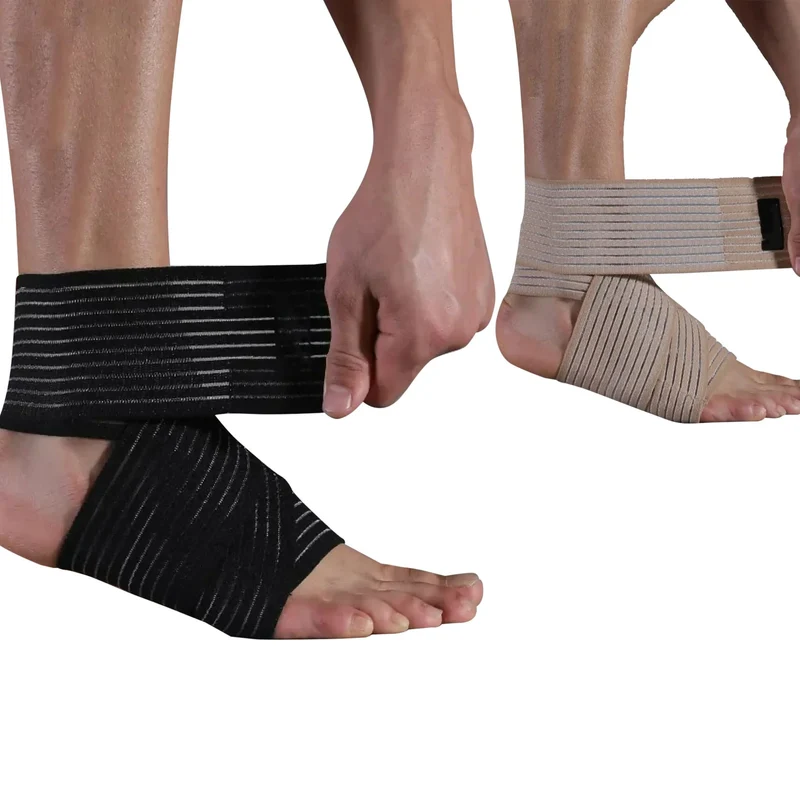 Elastische Knöchelbandage mit Wickelverschluss, Fitness & Gelenkschutz, Sprunggelenkbandage in 2 Farben