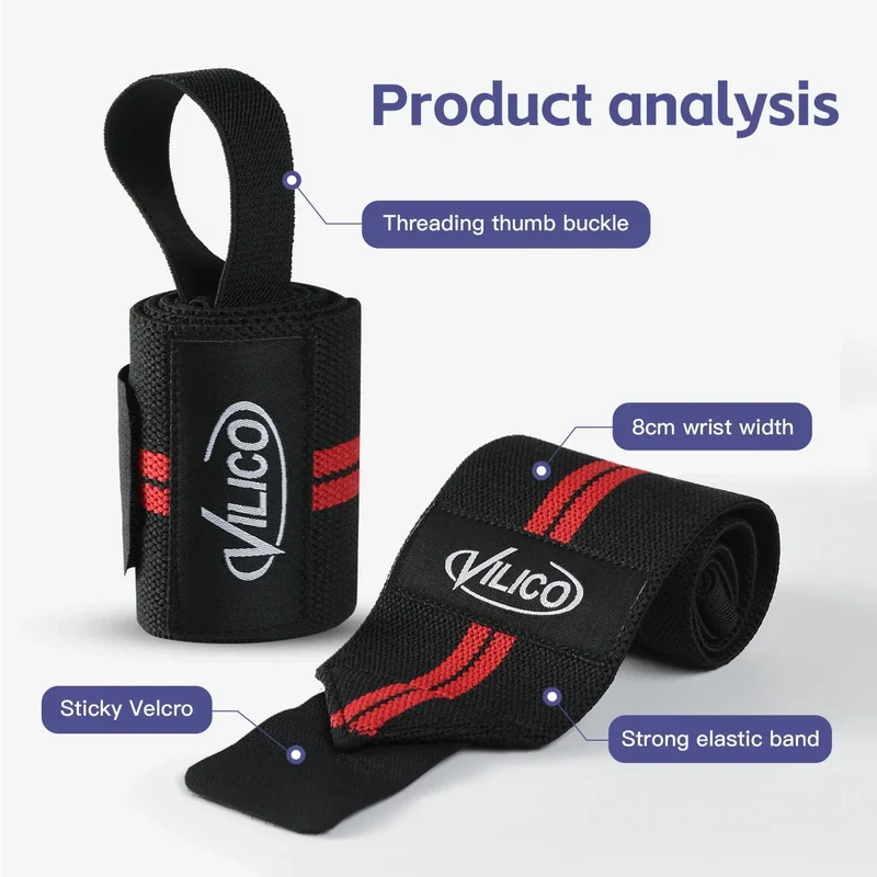 Handgelenkbandage aus Nylon – Fitness Bandage mit Daumenschlaufe & Klettverschluss, Handgelenkstütze für Krafttraining, Bodybuilding, Calisthenics