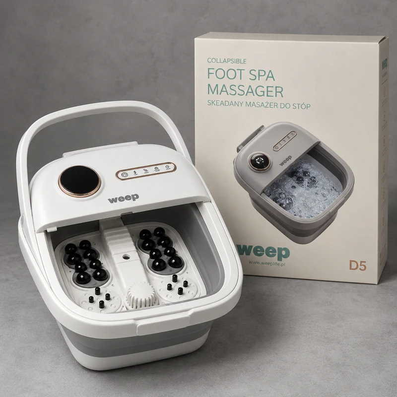 Masażer Do Stóp Wodny Weep D5 Składany Hydromasażer Grzanie Rolki Shiatsu