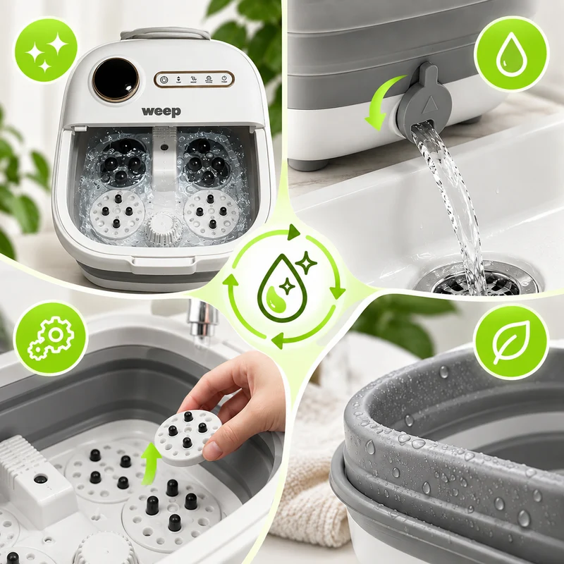 Masażer Do Stóp Wodny Weep D5 Składany Hydromasażer Grzanie Rolki Shiatsu