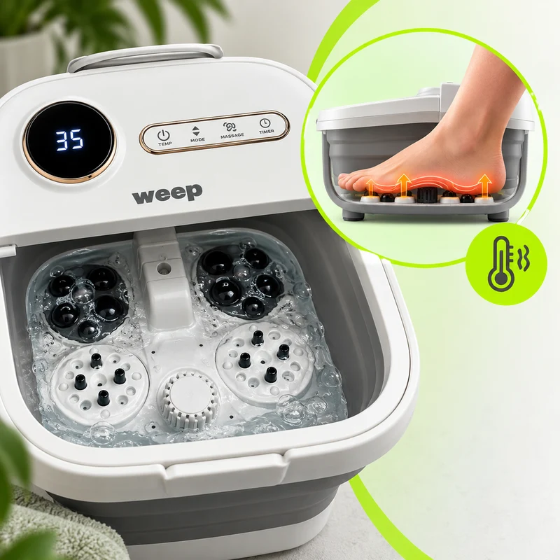 Masażer Do Stóp Wodny Weep D5 Składany Hydromasażer Grzanie Rolki Shiatsu