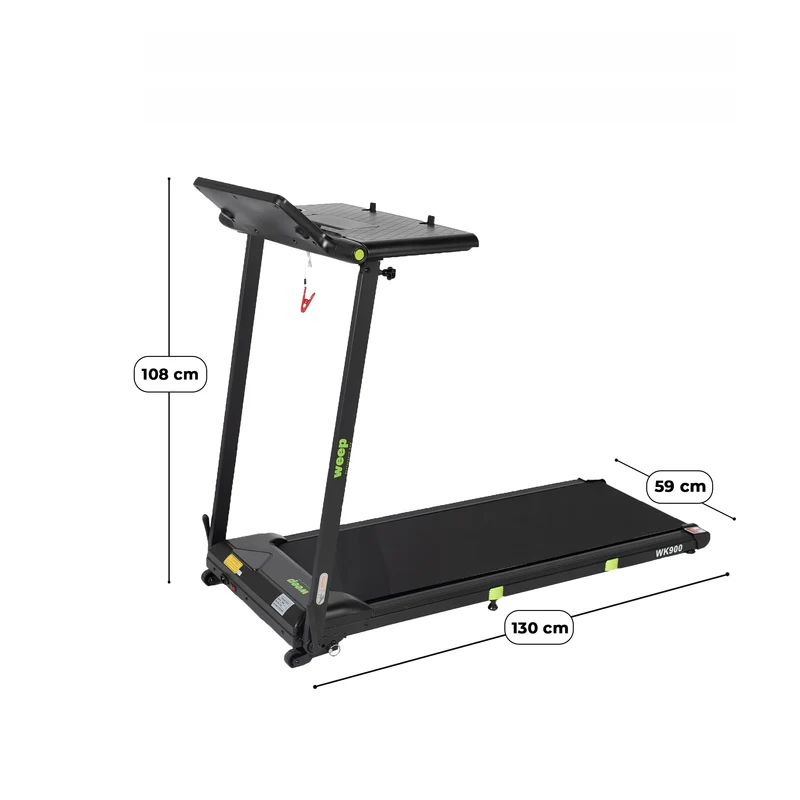 Weep Work Bieżnia elektryczna Składana 2 stopnie nachylenia ze Stolikiem na Laptop 12km/h