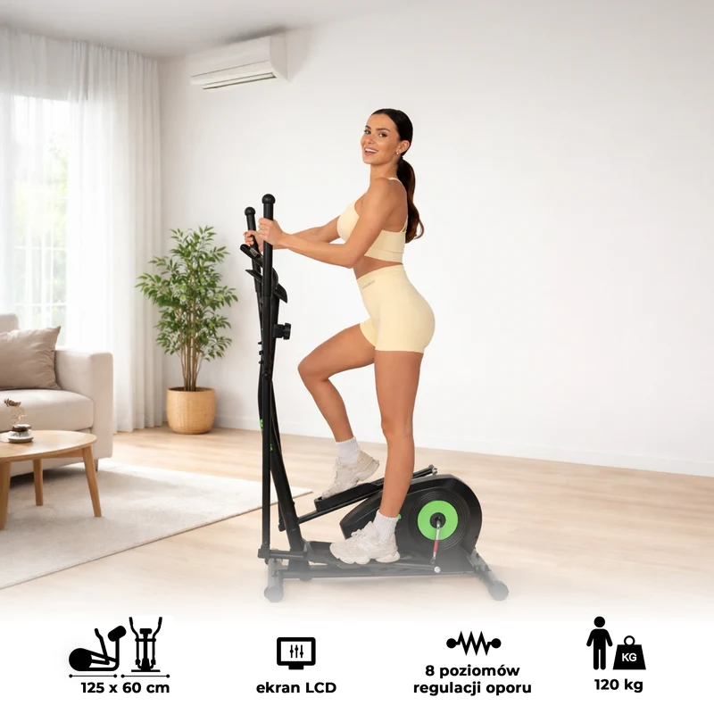 Trenażer eliptyczny Orbitrek WEEP o100C treningowy magnetyczny sensory pulsu