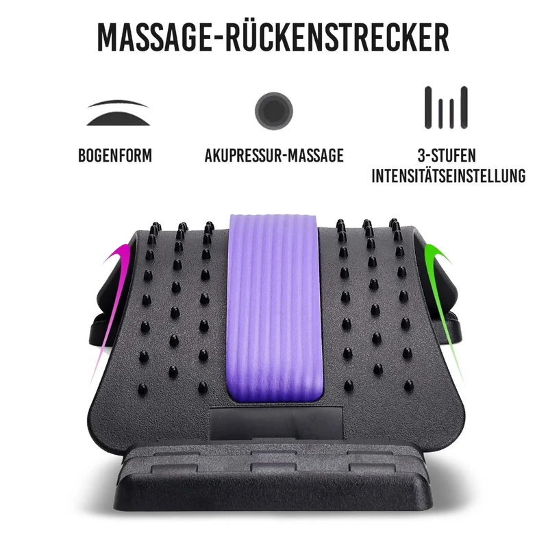 Massage-Rückenstrecker, 3-stufige Intensitätseinstellung, Akupressur-Massage, mit Schaumstoffpolsterung