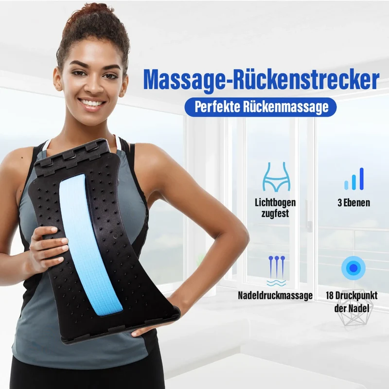 Massage-Rückenstrecker, 3-stufige Intensitätseinstellung, Akupressur-Massage, mit Schaumstoffpolsterung