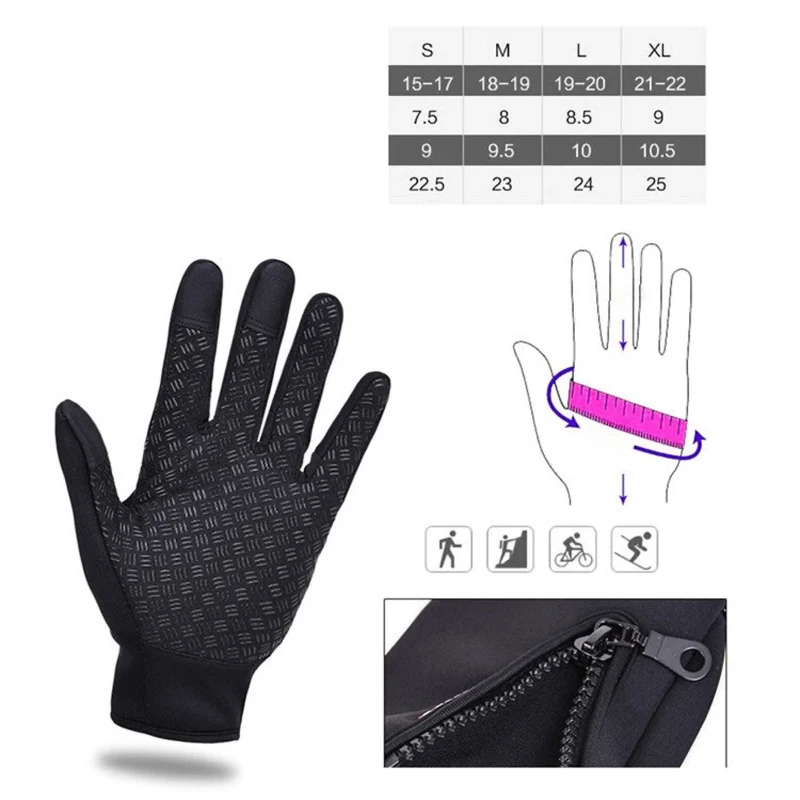 Touchscreen Winterhandschuhe, warm, wasserabweisend & winddicht, rutschfest