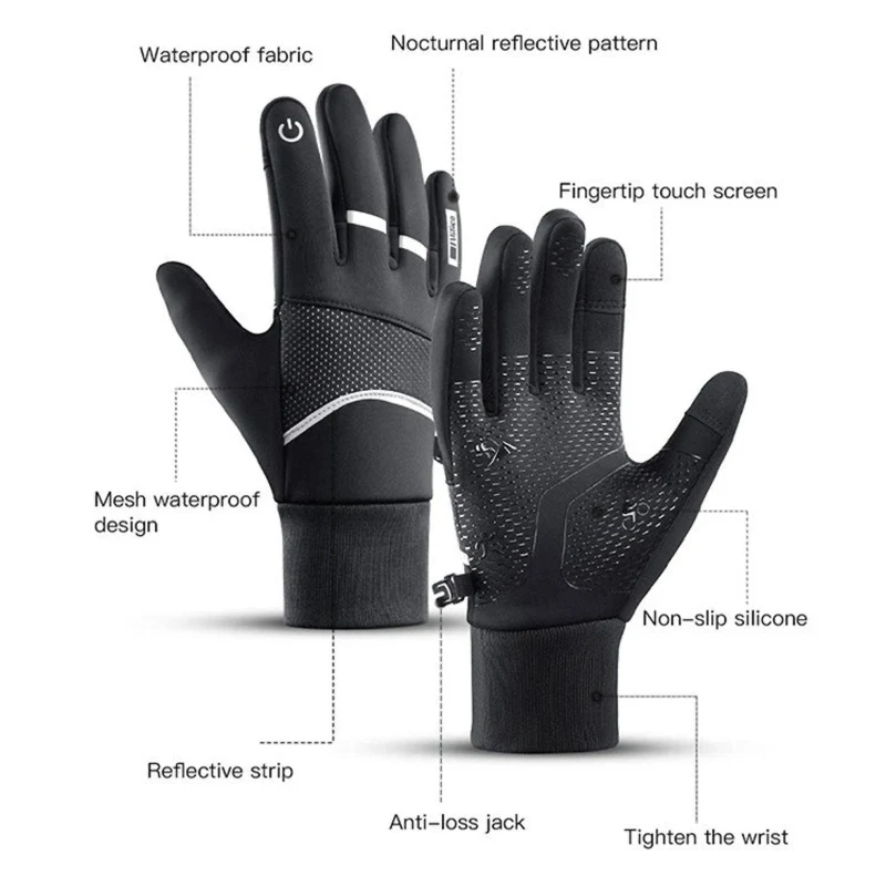 Touchscreen Winterhandschuhe, Smartphone bedienbar, reflektierend, rutschfest