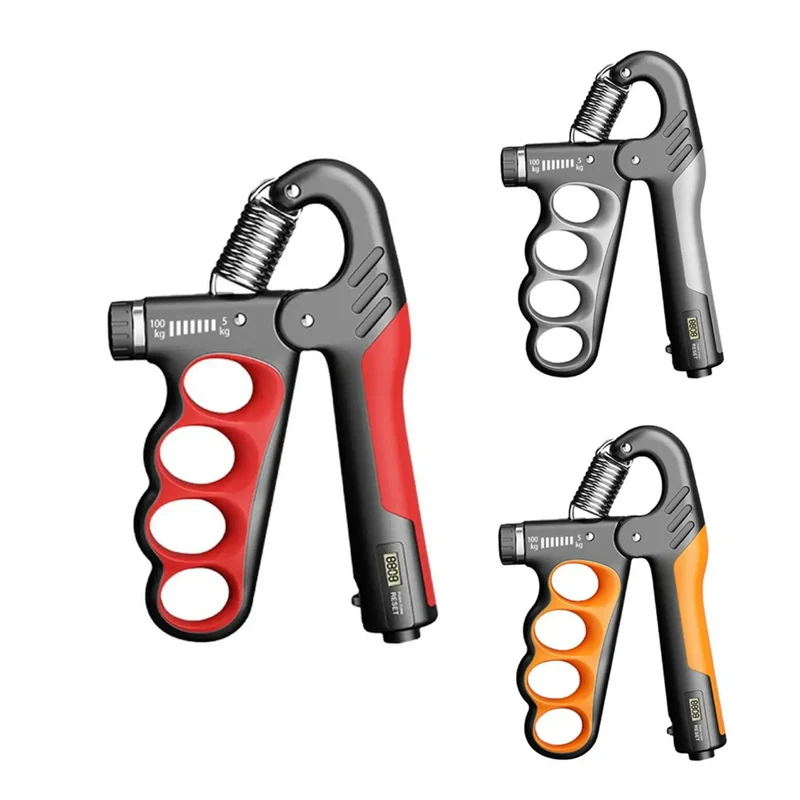 Handtrainer verstellbar, mit Zähler – Für starke Hände und Unterarme, Griffkraft & Handkraft gezielt stärken (5–100 kg)