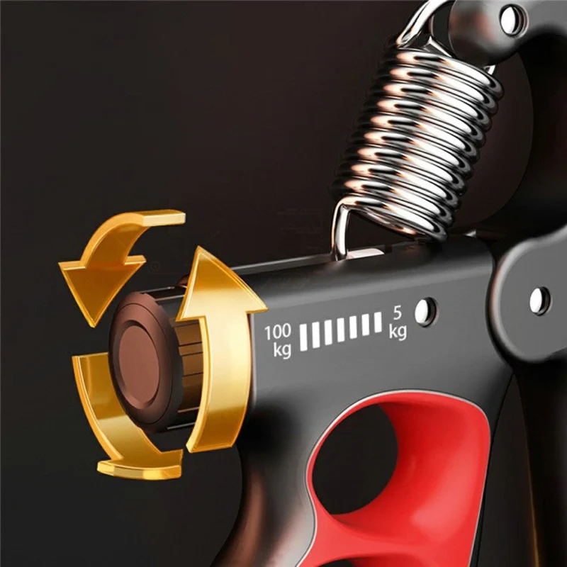 Handtrainer verstellbar, mit Zähler – Für starke Hände und Unterarme, Griffkraft & Handkraft gezielt stärken (5–100 kg)