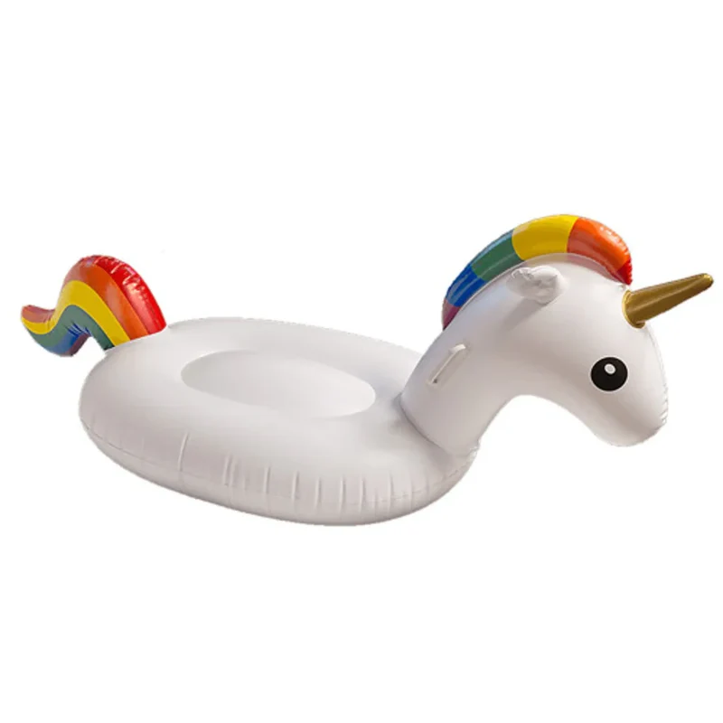 Einhorn Luftmatratze für Kinder bis 50 kg, Pool Schwimmtier aufblasbar 150 cm