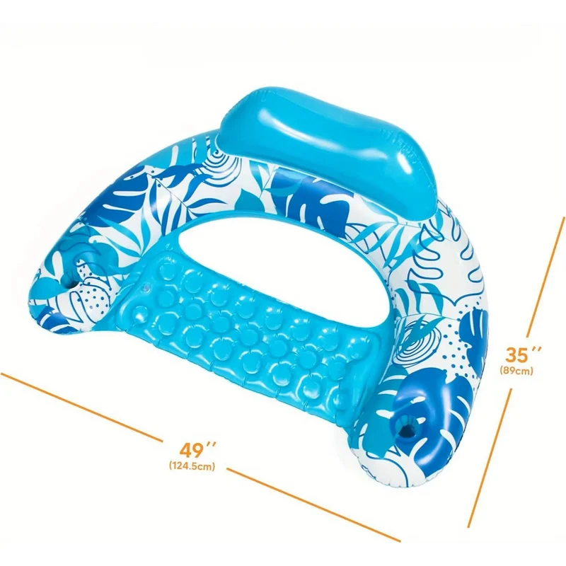 Aufblasbarer Pool-Sessel, Getränkehalterung, 90 x 125 cm für Pool Strand Sommer