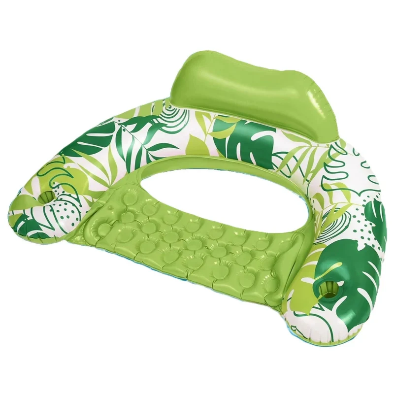 Aufblasbarer Pool-Sessel, Getränkehalterung, 90 x 125 cm für Pool Strand Sommer