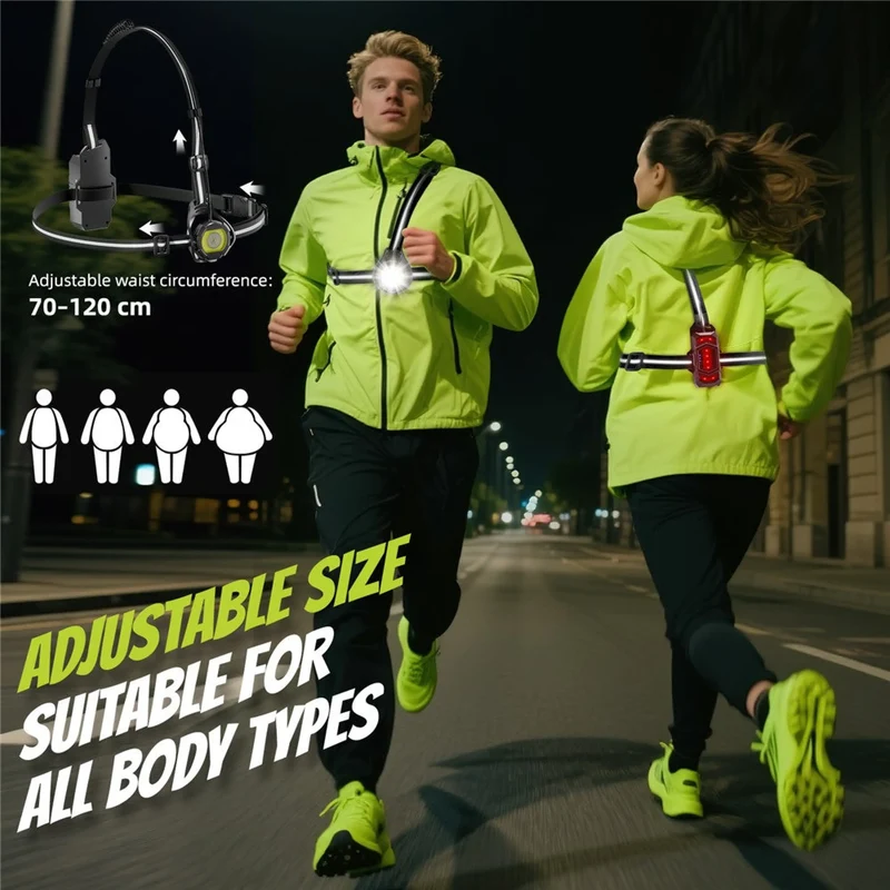 Leuchtende Laufweste – Sportlicht für Joggen, Spazieren, Fahrrad & Outdoor, Ultraleicht & Sichtbar bei Nacht