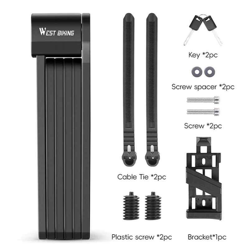 Fahrrad Schloss faltbar 87 cm aus 7 mm Stahl, ideal für E-Scooter, E-Bike, MTB & Outdoor