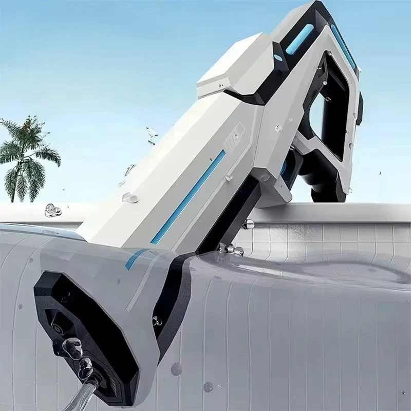 Wasserpistole elektrisch mit Akku & USB – 500 ml, 10 m Schussweite, ideal für Pool & Strand