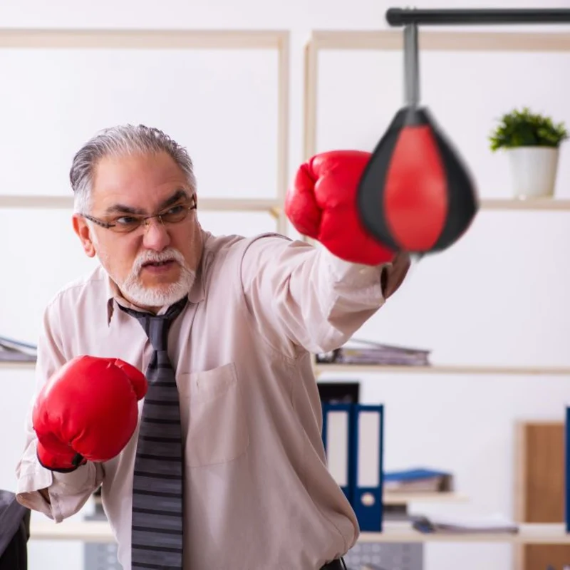 PU-Leder Punchingball mit Wandhalterung, Boxball, Speedball für Büro & Zuhause