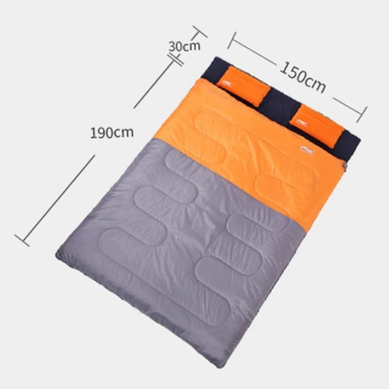 Doppelschlafsack 2 Personen – 150 x 210 cm, warm, wasserabweisend & teilbar, Camping Schlafsack