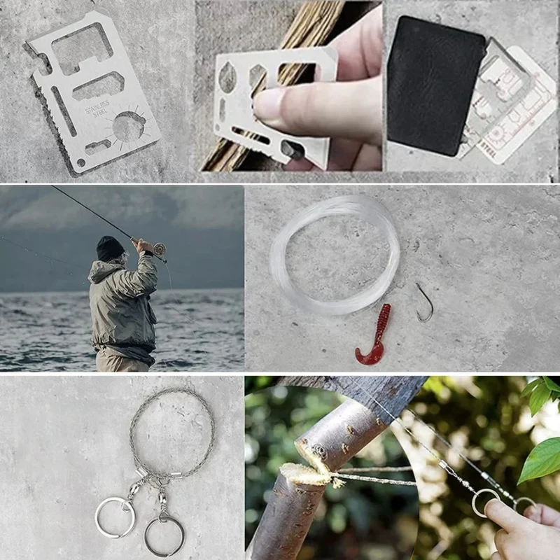 Survival Kit 32 in 1 – Outdoor Set mit Messer, Feuerstarter & Notfallausrüstung für Camping, Trekking