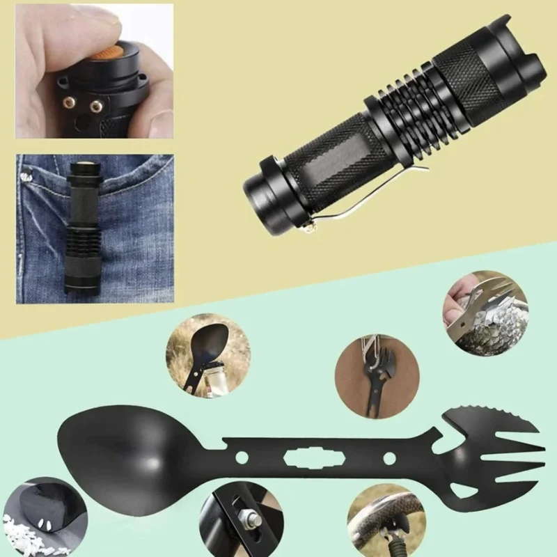 Survival Kit 32 in 1 – Outdoor Set mit Messer, Feuerstarter & Notfallausrüstung für Camping, Trekking