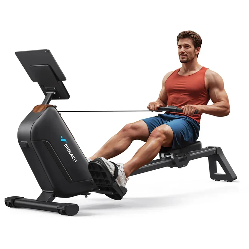 Klappbare Designer Rudermaschine, 16-stufiger Widerstandsregler, magnetisch, mit LCD-Monitor, Tablet-/Smartphone-Halterung