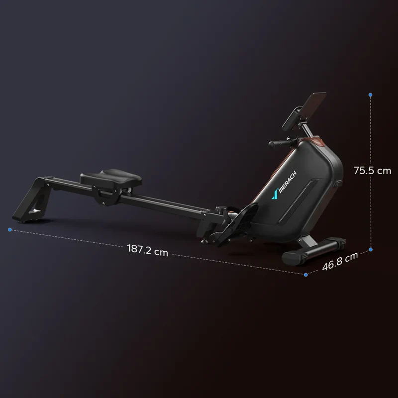 Klappbare Designer Rudermaschine, 16-stufiger Widerstandsregler, magnetisch, mit LCD-Monitor, Tablet-/Smartphone-Halterung