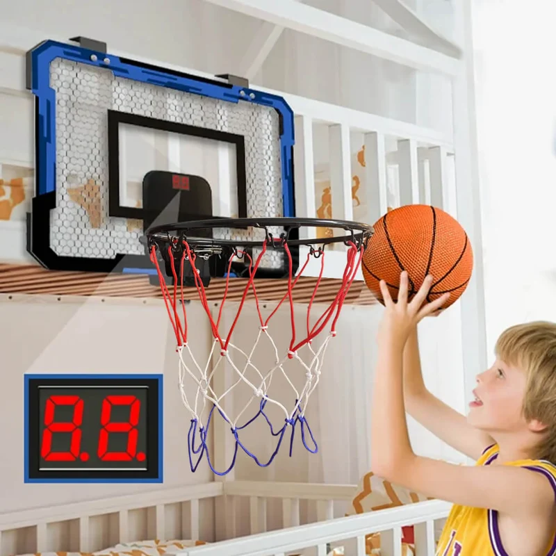 Indoor-Basketballkorb Set für Zuhause, flexible Befestigung – inkl. 2 Bälle, Pumpe & Punktezähler