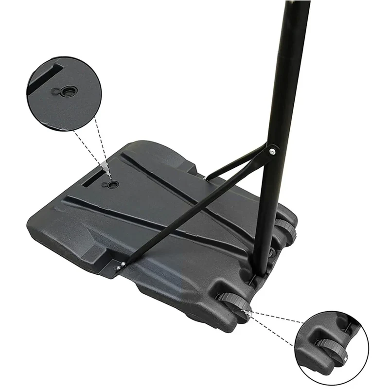 Mobiler Basketballkorb höhenverstellbar 147–245 cm – Outdoor Basketballanlage mit Ständer, Rückwand 46,5x71,5 cm & Ø 42 cm Korbring