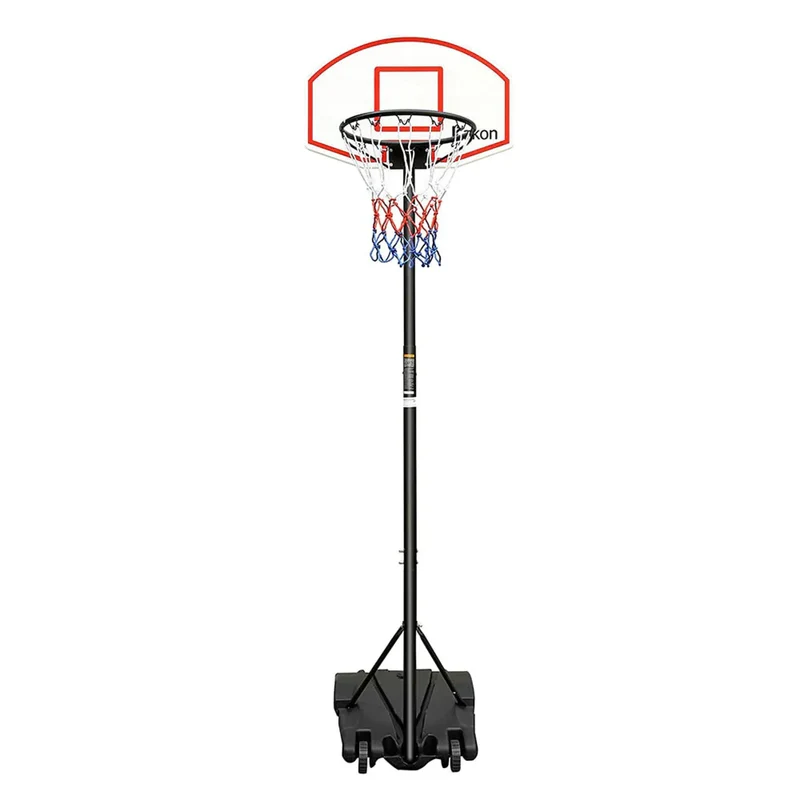 Mobiler Basketballkorb höhenverstellbar 147–245 cm – Outdoor Basketballanlage mit Ständer, Rückwand 46,5x71,5 cm & Ø 42 cm Korbring
